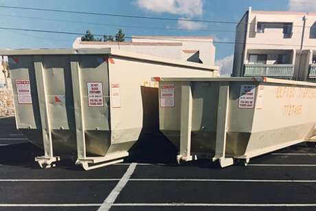 Photo of Construction roll-off bins ready for delivery.